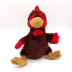 Ganz Webkinz Rooster Plush Brown Red Bird No Code 8" Chicken Stuffed Animal Toy